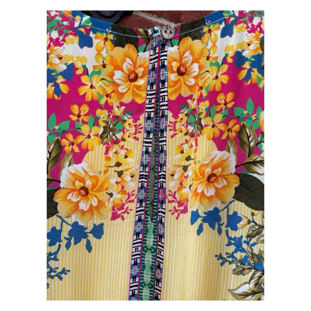 NWOT Anthropologie Bhanuni By Jyoti Mixed Print Beaded Top Size XS - Picture 11 of 15